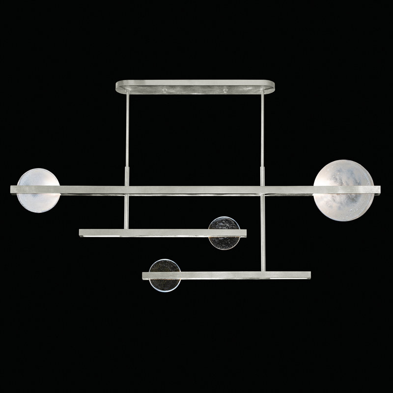 Selene Silver Leaf 6-Light LED Island Pendant with Clear/White Glass