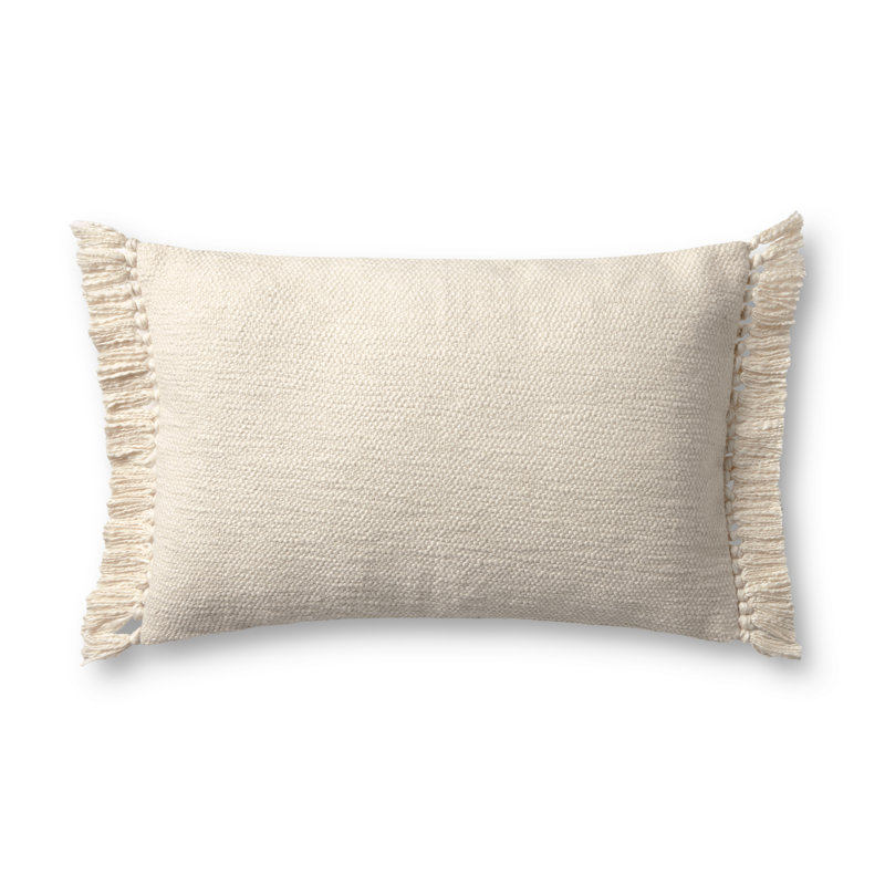 Coussin Magnolia Home par Joanna Gaines x Loloi Jett, Housse de coussin seulement - sans coussin, Ivoire