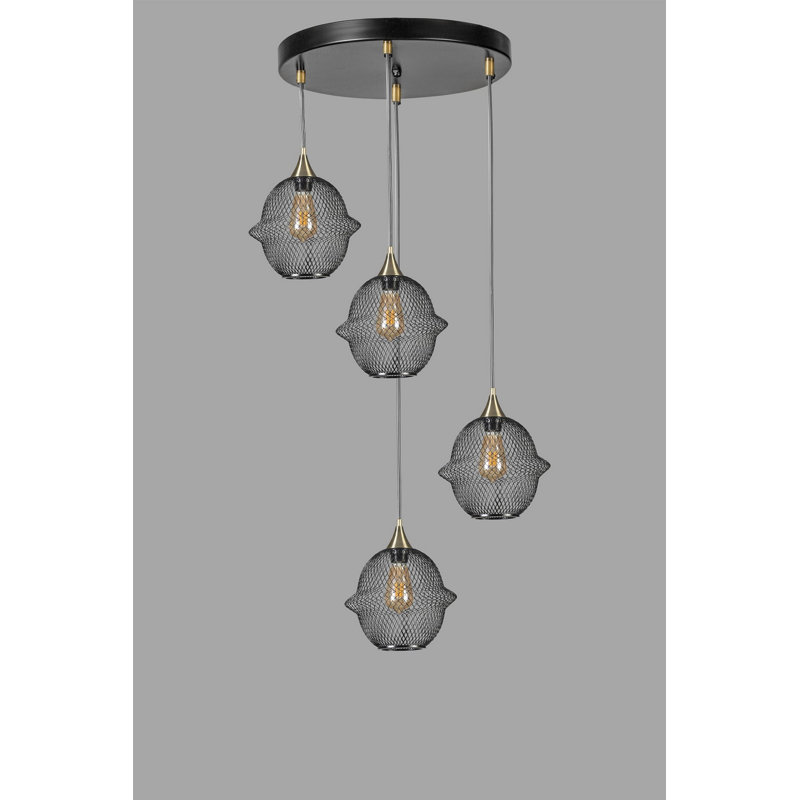 Elegant Adjustable Black Chandelier, Metal Body with Antique Coating, 27.6 in Height | 10 in Base Plate Diameter | E27 Socket, Max 40W | Stylish Lighting Fixture for Living Room, Dining Room & Entryway Decor