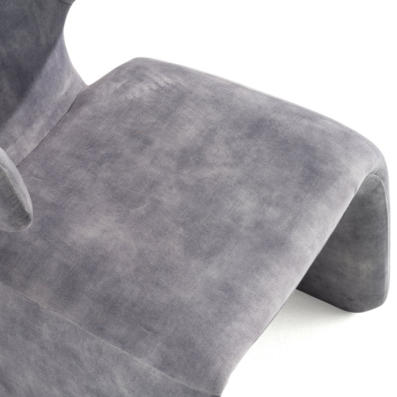 Chaise de salle à manger Sasa, Velours gris bleuté