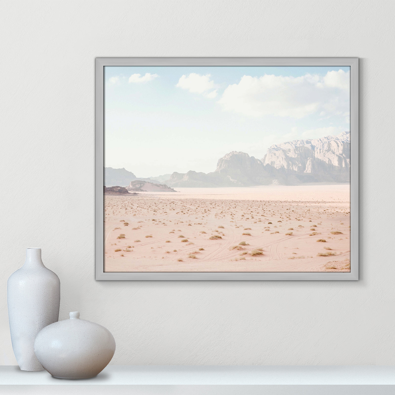 Tire Tracks "Tire Tracks" Print, Matte Silver Framed, 25.5" W x 21.5" H