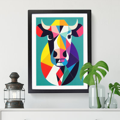 Cow Geometric - Single Picture Frame Print