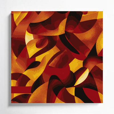 Art abstrait sur toile rouge 51 formes abstraites