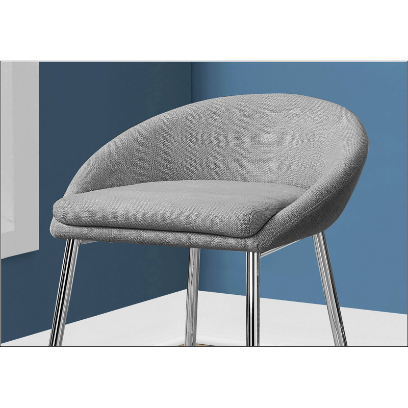 Tabouret de bar avec pieds en métal chromé, Gris
