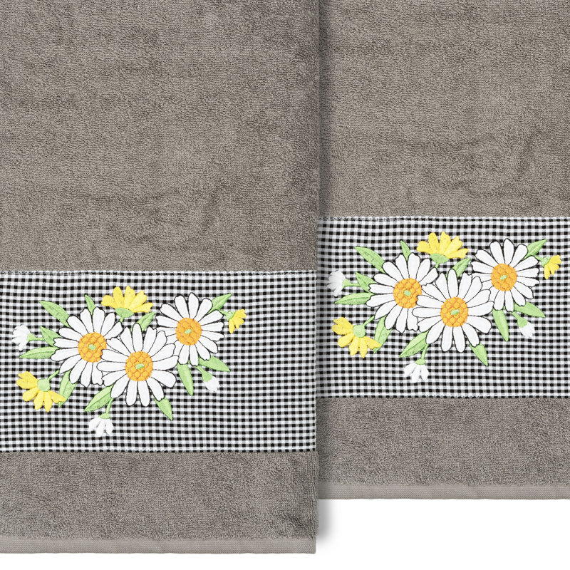 Serviette de bain 100% coton DAISY, Gris foncé
