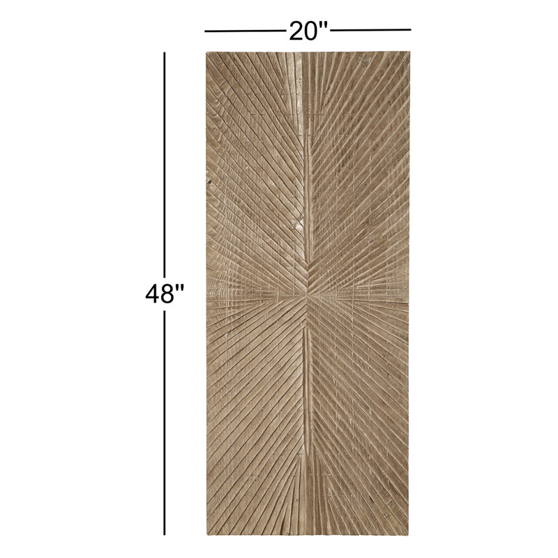 Lenora Distressed Brown Wood Sunburst Wall Decor