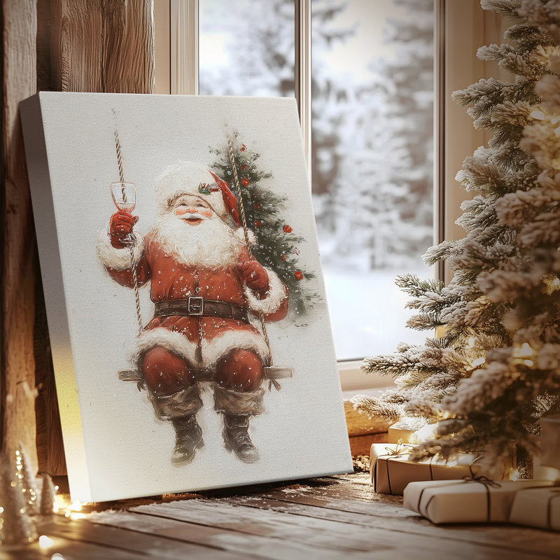 Sapin de la sérénade dorée - Toile tendue avec châssis de qualité supérieure, H 27 po x l 18 po