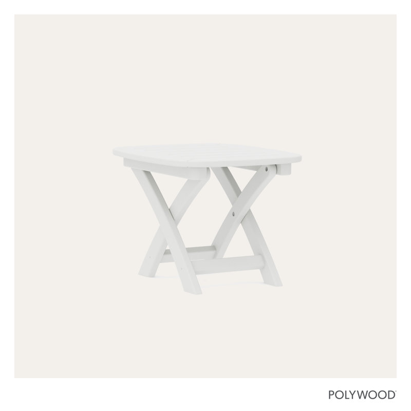 POLYWOOD Nautical 21" x 18" Side Table, White