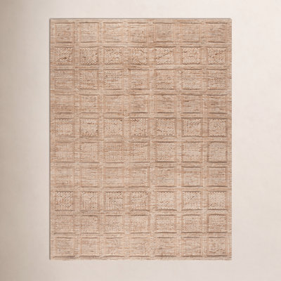 Hand-Woven Plaid Jute Rug