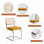 Chaises de salle à manger rembourrées en tissu et en rotin Tristen-124083190-124083191