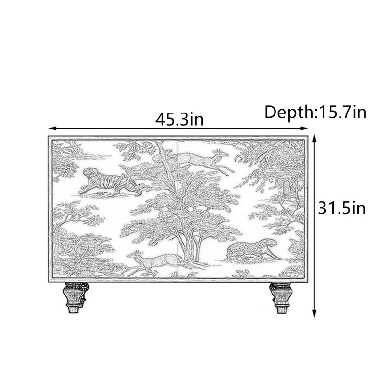 Armoire console en bois massif French French, Noir