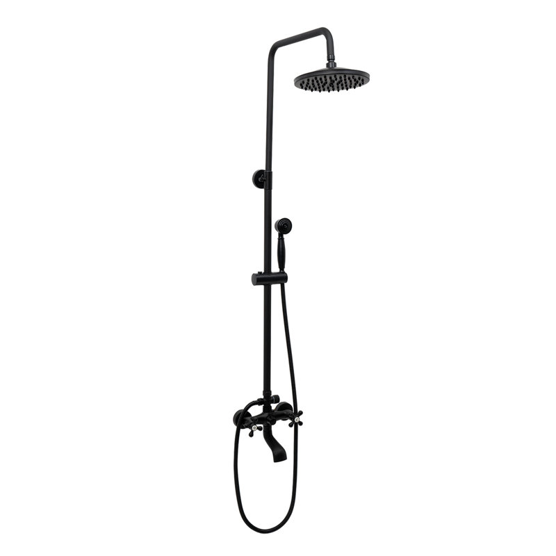 Shower Faucet Showerhead Bathroom Shower Kit Wall Mounted, Matte Black