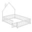 Lit avec clôture et porte, tête de lit en forme de maison-110601325-110601324