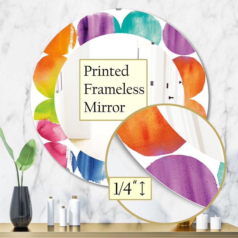 Marbled Glam Accent Wall Mirror, 31.5" H x 31.5" W, Floral