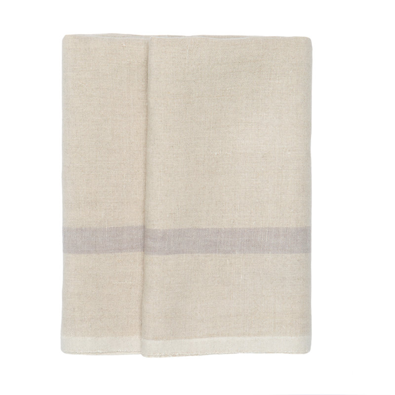 Stripe Tea Towel Kitchen Towel, Natural/Gray