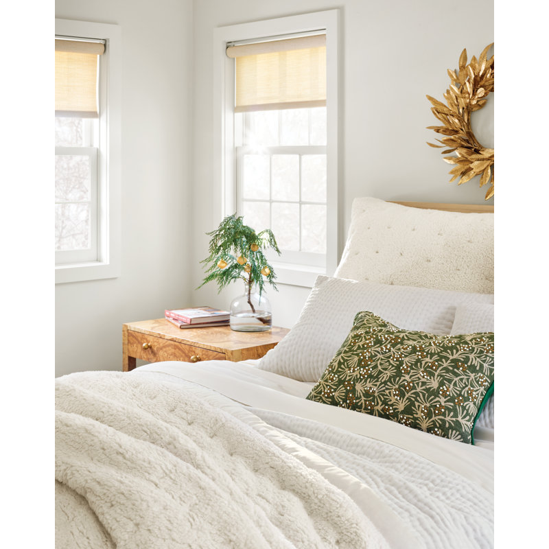 Marshmallow Fleece Grey Puff, Twin Comforter, Ivory
