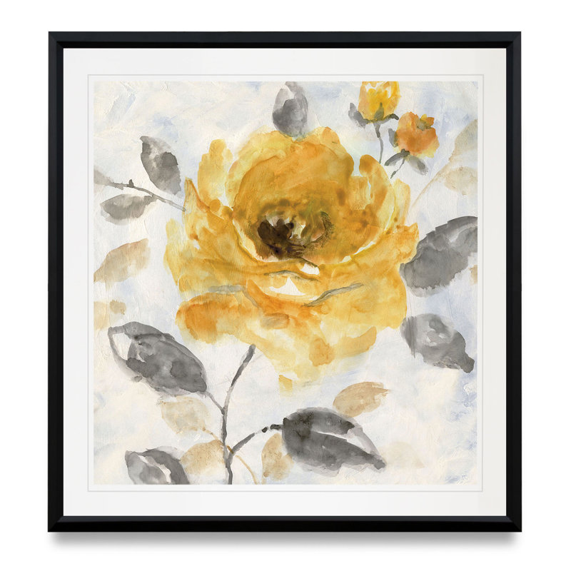 Miel rose I - reproduction sur toile, H 30,5 po x l 30,5 po x P 1,5 po, Cadre plastique noir