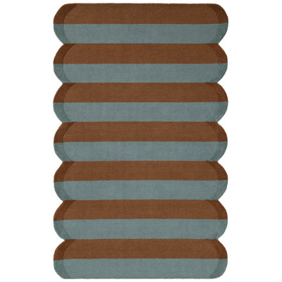 Tapis d'intérieur en laine touffeté à la main à deux tons Retro Remix
