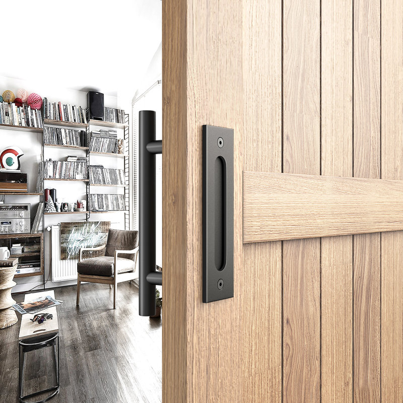 84"H Solid Pine Wood Unfinished Barn Door with Sliding Hardware Kit, 32" x 84"