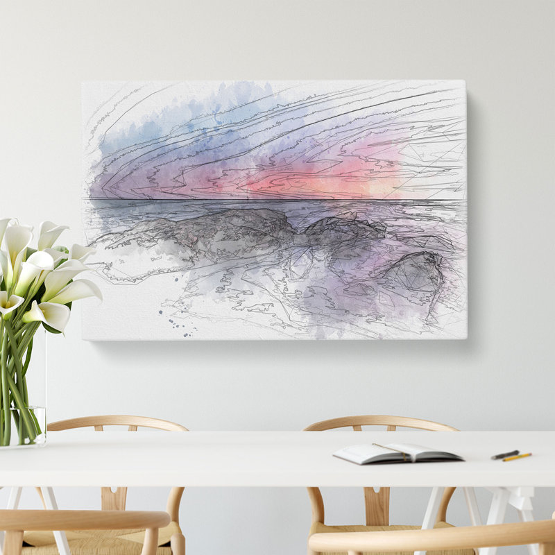 Sunset In Malaga Spain - Wrapped Canvas, 50cm H x 76cm W x 3cm D