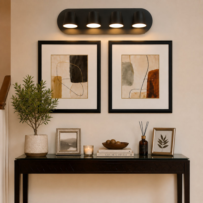 Modern Industrial 4-Light Dimmable LED Vanity Light