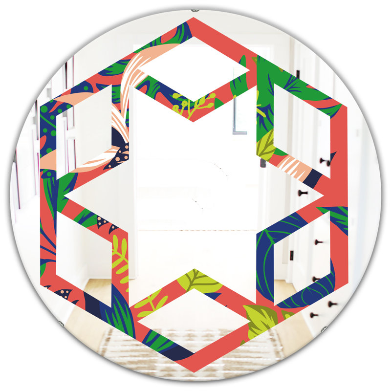 Miroir mural Hexagon Star Leaves I, H 24 po x l 24 po