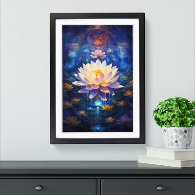 XYZ-FRM-V1223-4319 Lotus Flower Abstract No.3 - Single Picture Frame Print on Wood