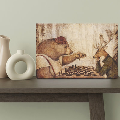 Wild Chess Abstract Contemporary Forest Landscape Wall Art Print by Mike Koubou - Wrapped Canvas Print