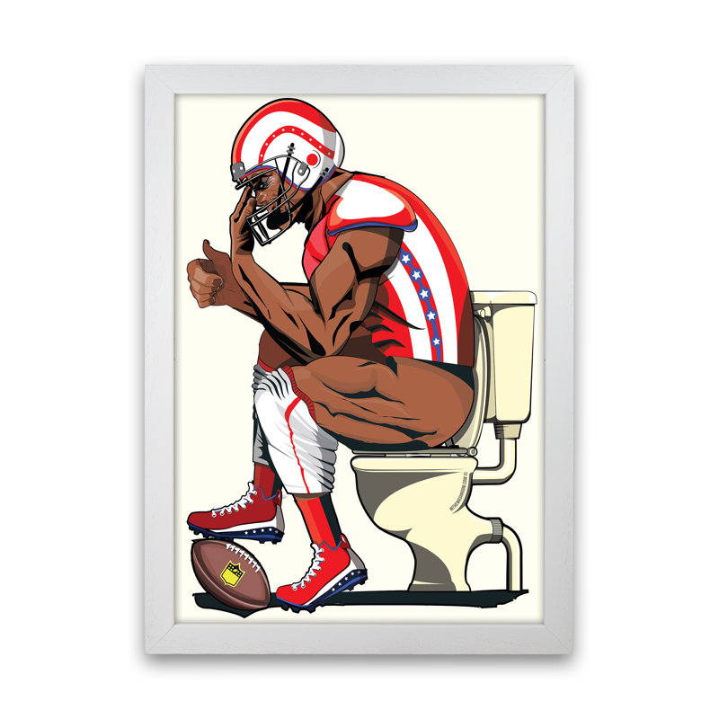 American Football - Print, 84cm H x 60cm W x 3cm D, White Framed