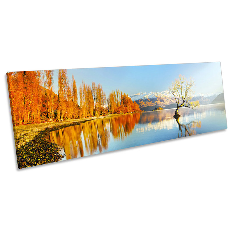 Z1838 Lake Wanaka Tree New Zealand - Wrapped Canvas Panoramic Print, 30.48cm H x 91.44cm W