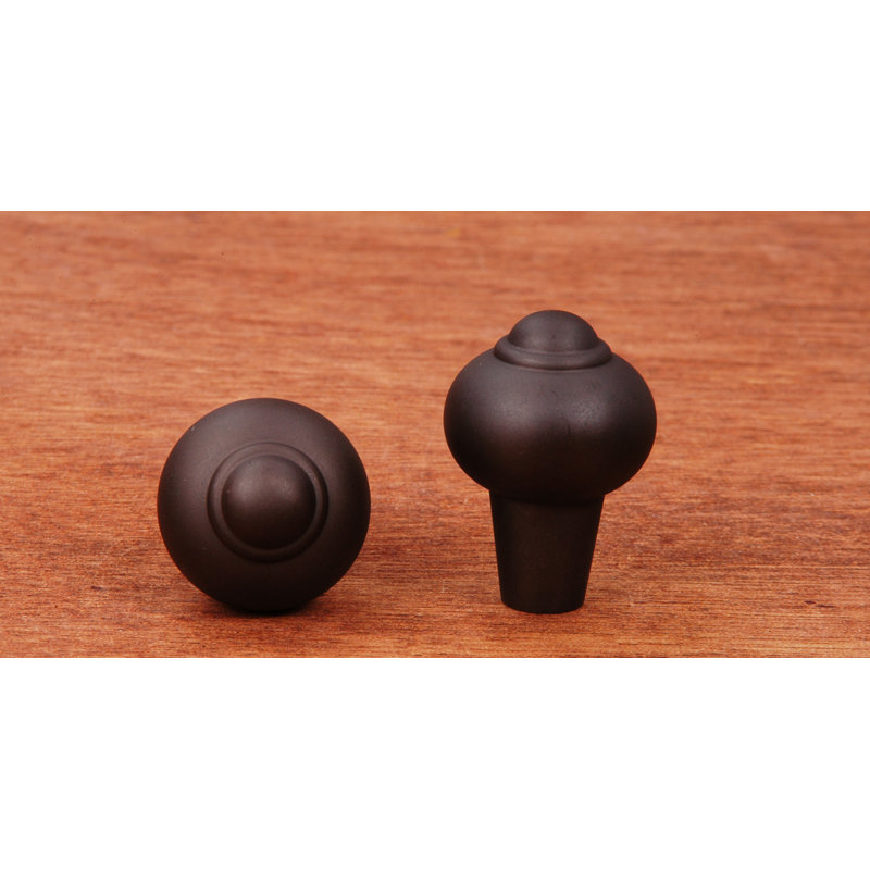 Solid Round 1" Knob with Tip CK Series, Oil Rubbed Bronze