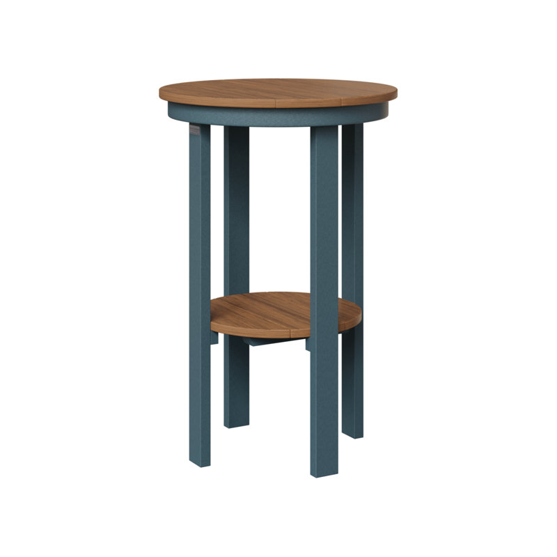 Table de bout ronde Berlin Gardens, H 32 po x l 21,5 po x P 21,5 po, Ardoise, Acajou antique