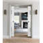 Portes coulissantes à galandage doubles de style français 84 x 96 pouces, verre opaque, ensemble Sete 6933, blanc soie, quincaillerie de rail, MDF, portes intérieures modernes pour chambre à coucher-58145241