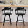 Rozie Swivel Upholstered 26" Faux Leather Counter Stool with Curved Wing Back and Metal Frame