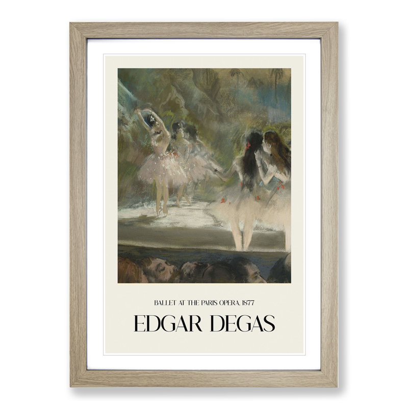 Ballet at the Paris Opera by Edgar Degas - Picture Frame Graphic Art, 36cm H x 27cm W x 2cm D, Oak Framed