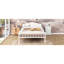 Lit double avec tête de lit, unité de rangement à DEL et abri, tête de lit blanc rustique, taille, intérieur et DEL-173463484-173463487