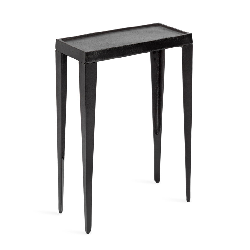 Rava Metal Narrow Side Table, Black