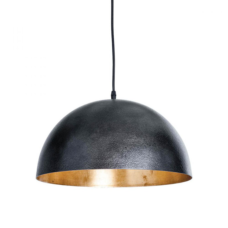 Sigmund Pendant, Blackened Steel, 9" H x 15" W x 15" D