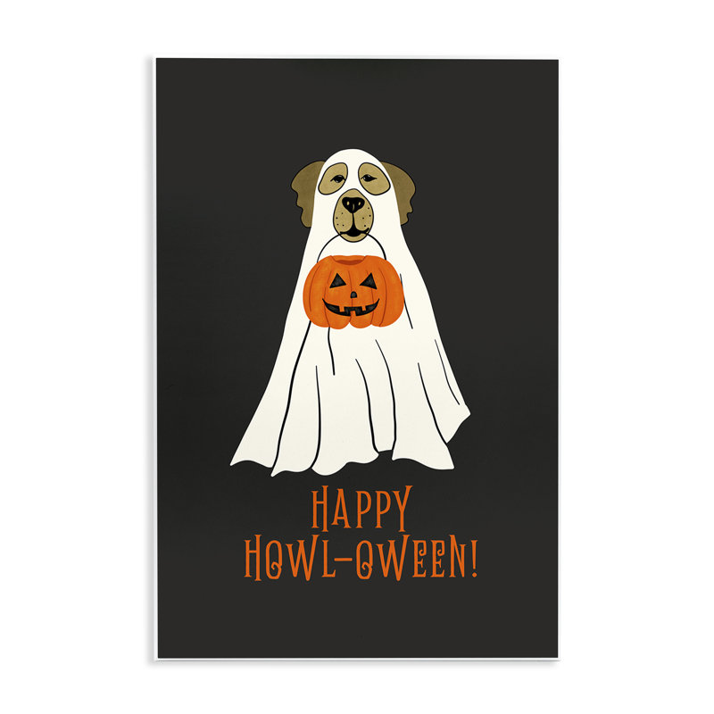 Plaque murale «Happy Howl», chien fantôme, par JJ Design House LLC, H 15 po x l 10 po