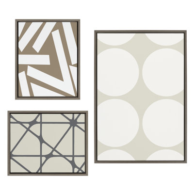 Corrigan StudioÂ® Sylvie Elevated Modern Neutral Dots, Pattern No 2 And Stained Glass Framed Canvas By The Creative Bunch Studio 3 Piece -  AEC233EF105946E4A0C8BEB1268A941F