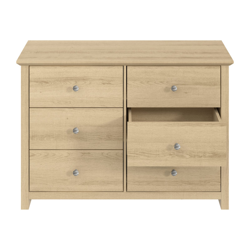 Commode double Tevrat à 6 tiroirs, Chêne d'Oslo