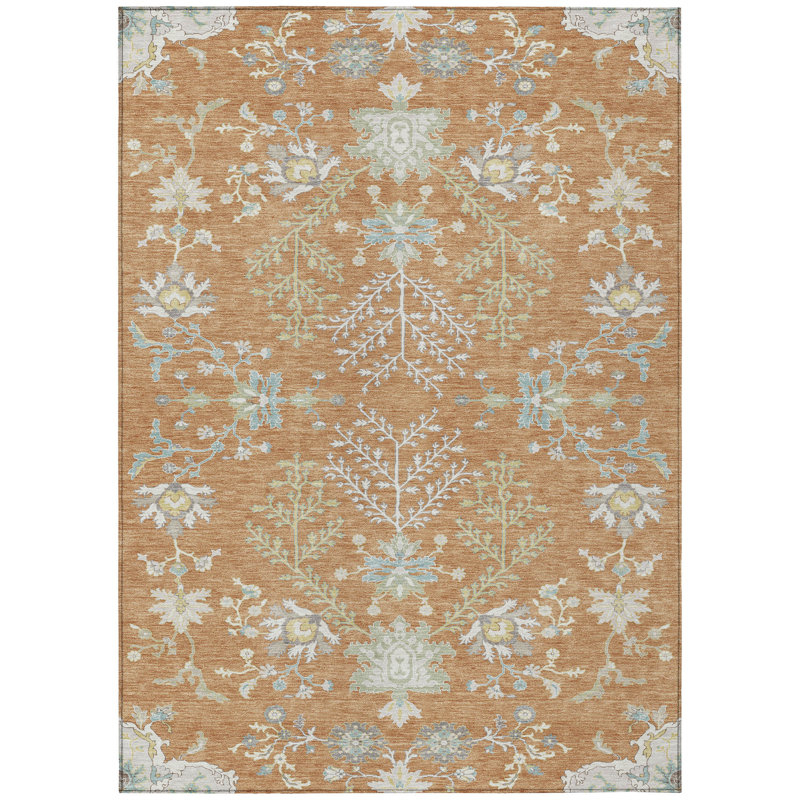 Machine Washable Indoor/Outdoor Chantille ACN2676 Global Rug, 9' x 12', Copper