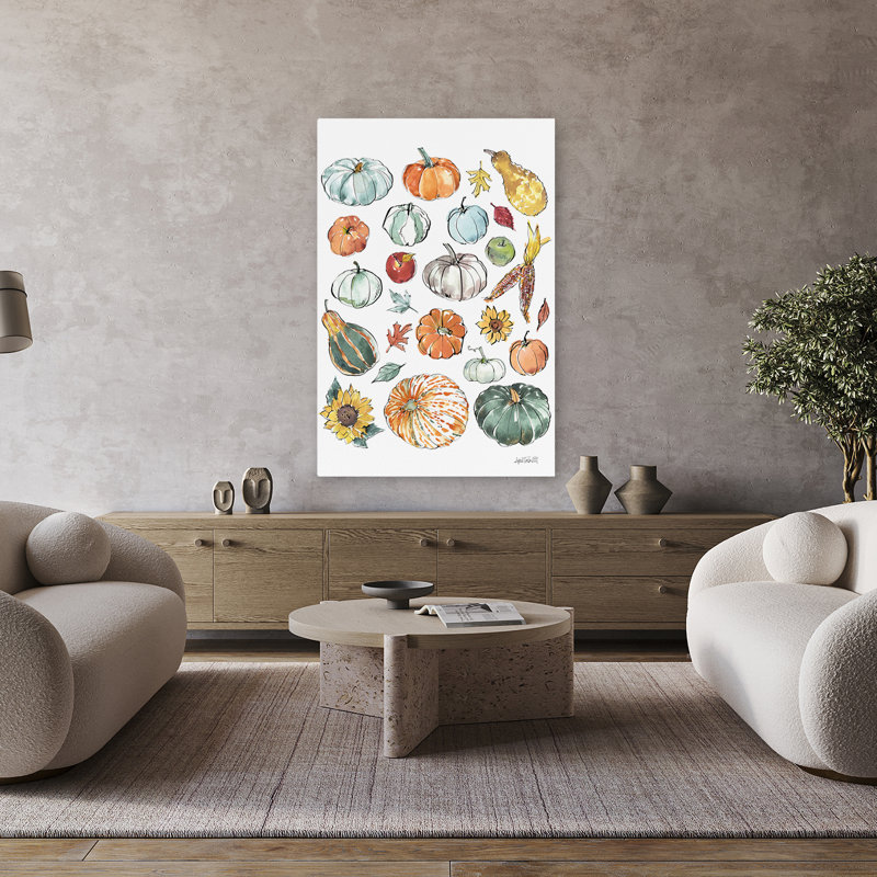 Citrouilles champêtres - pommes, art bleu d'automne, H 48 po x l 32 po