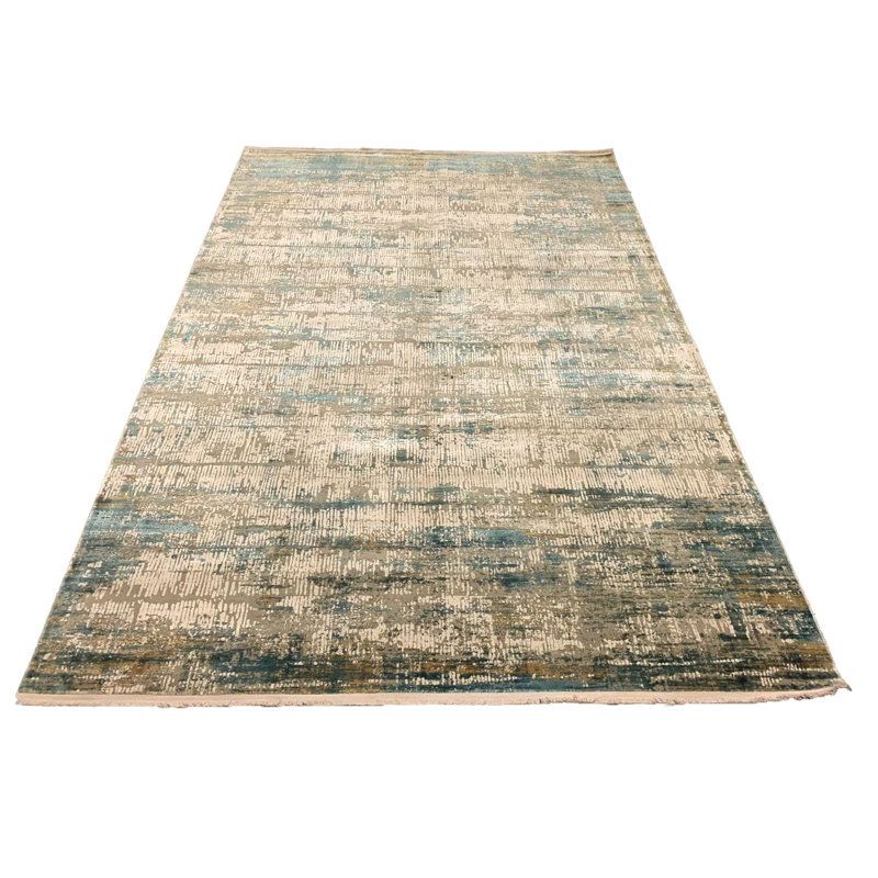 Tapis turc 7 x 7 po gris et bleu Antep