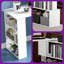 Bureau en coin pivotant à 360 ° en L avec tablettes - blanc-1016516553