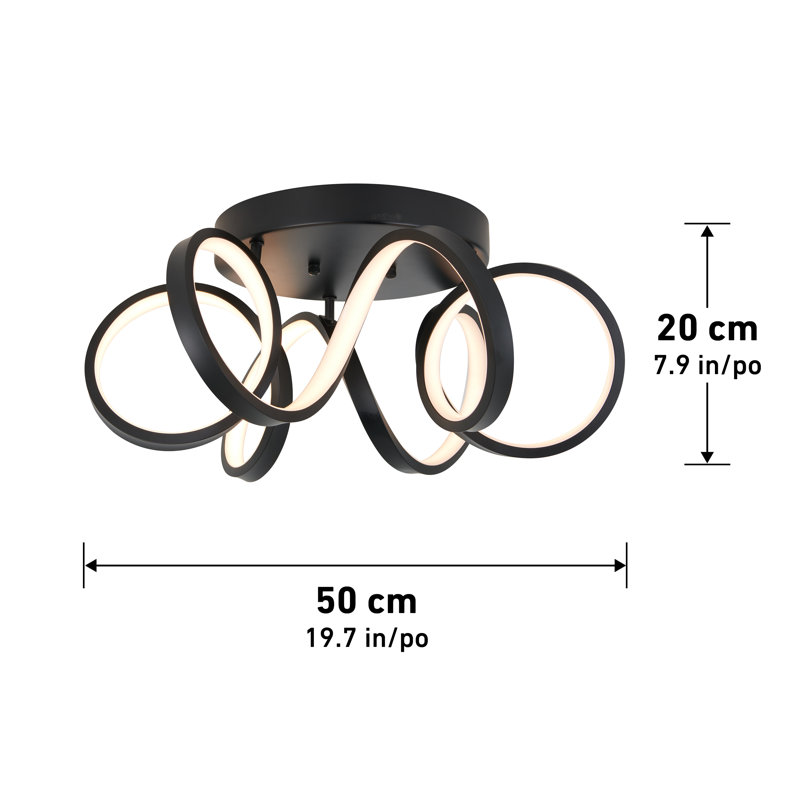 Satsuko LED Semi Flush Mount, Black