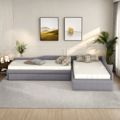 Multifunctional Upholstered Daybed With Trundle And One Drawer