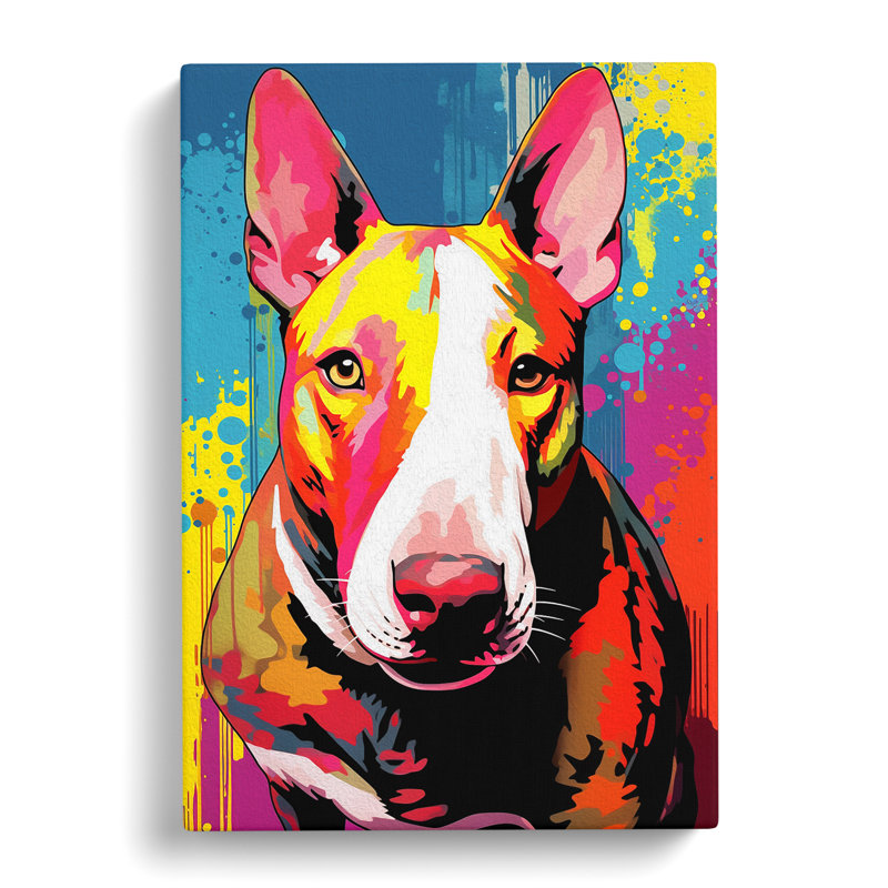 English Bull Terrier Pop - Wrapped Canvas, 50cm H x 35cm W x 3cm D