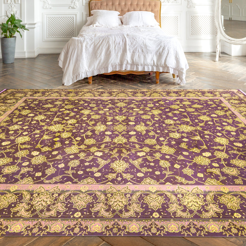 Tapis aubergine de haute qualité noué à la main