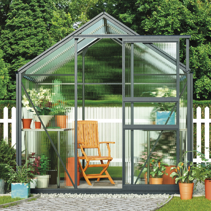 Wysocki 6 Ft W x 4 Ft D Greenhouse, Green